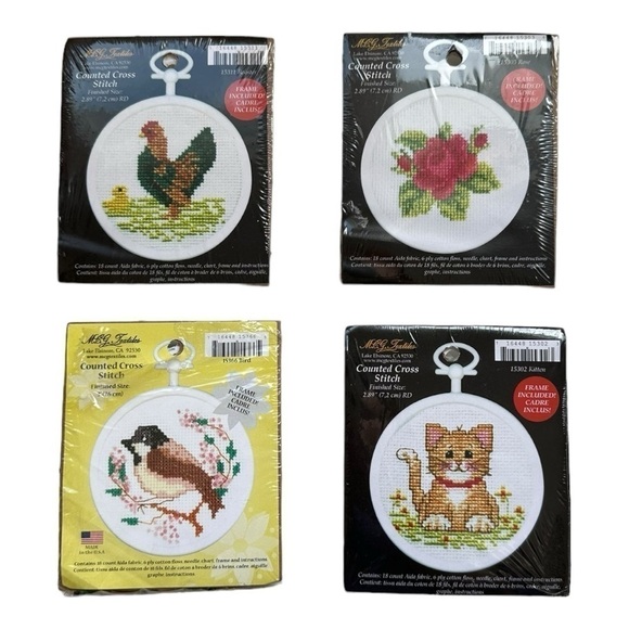 Cross-Stitch Craft Kits - Set Of 4 - Picture 1 of 8